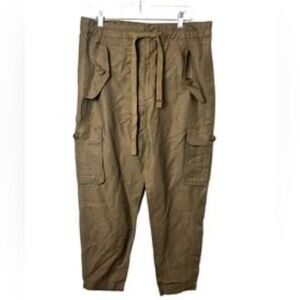 Vince high waisted Linen Cargo Pants large